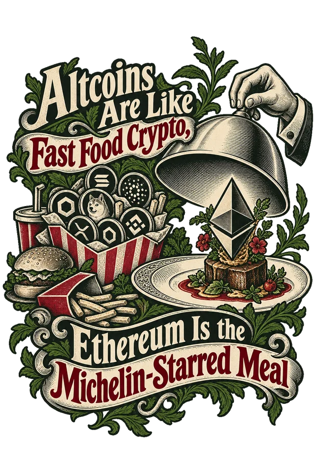 Altcoins Are Like Fast Food Crypto, Ethereum Is the Michelin-Starred Meal