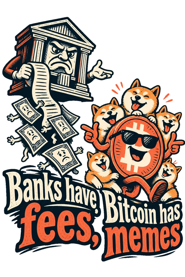 Banks have fees, Bitcoin has memes