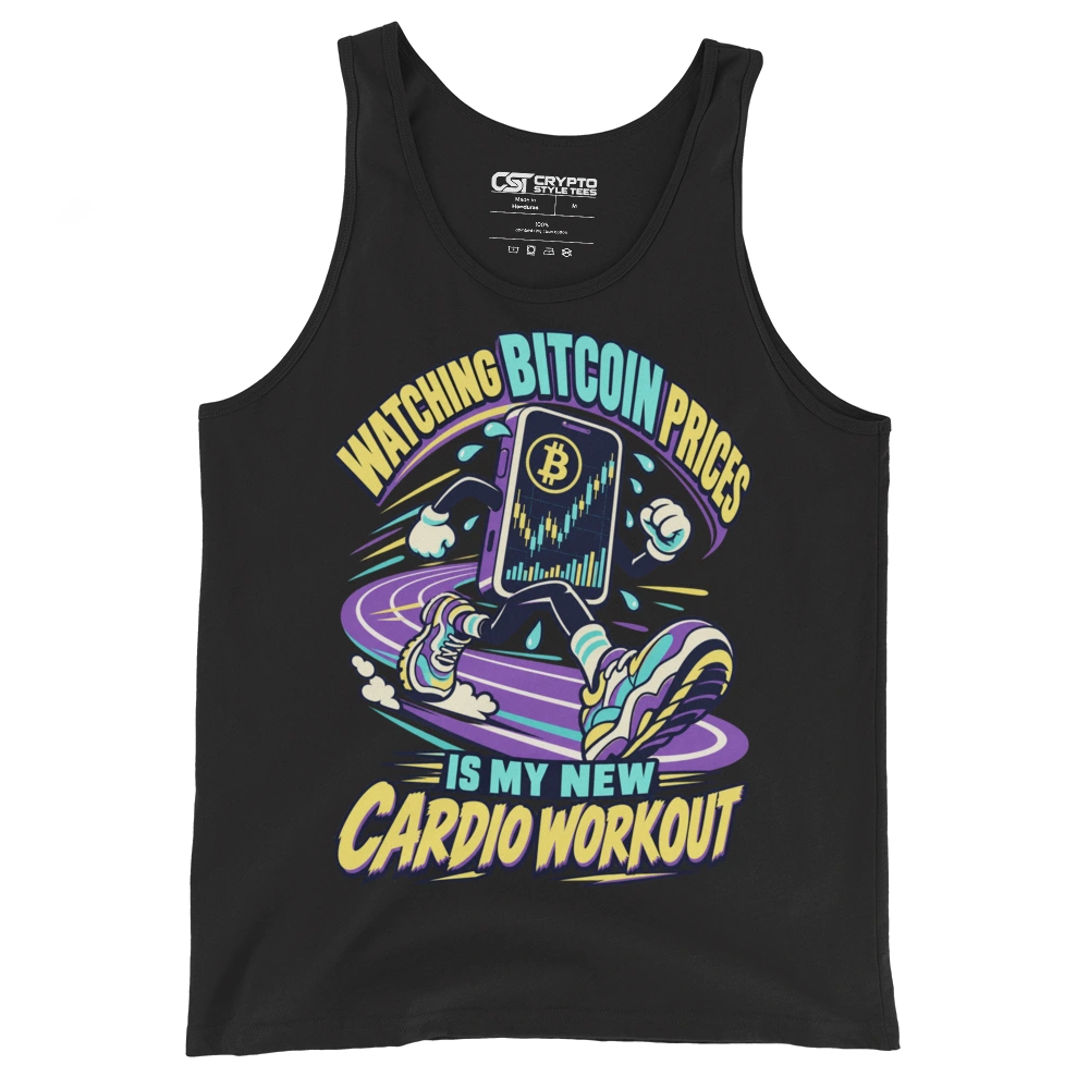 Watching Bitcoin Prices Is My New Cardio Workout Tank Top in Black