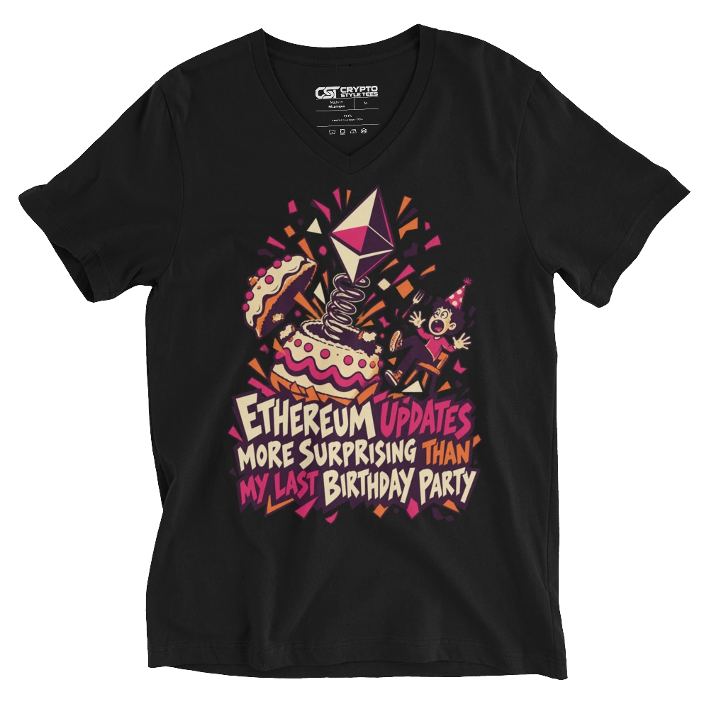 Ethereum Updates More Surprising Than My Last Birthday Party V-neck T-shirt