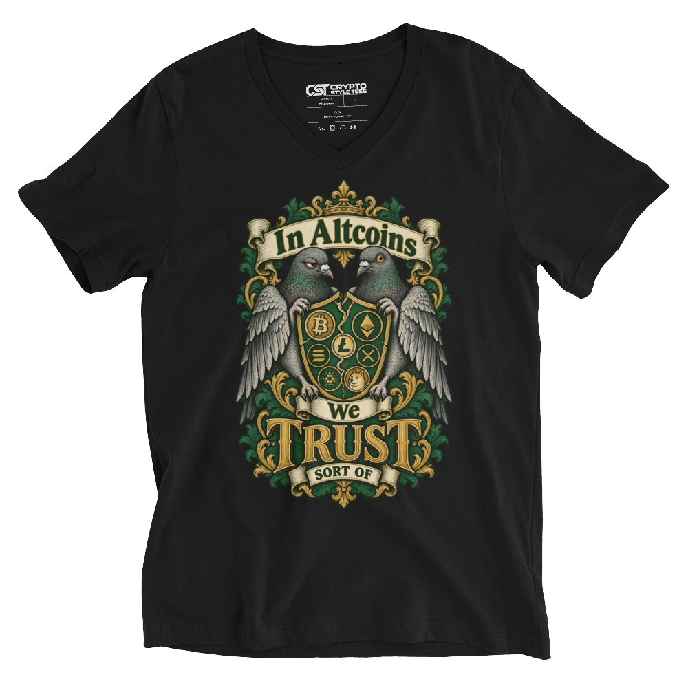 In Altcoins We Trust Sort Of V-neck T-shirt in Black