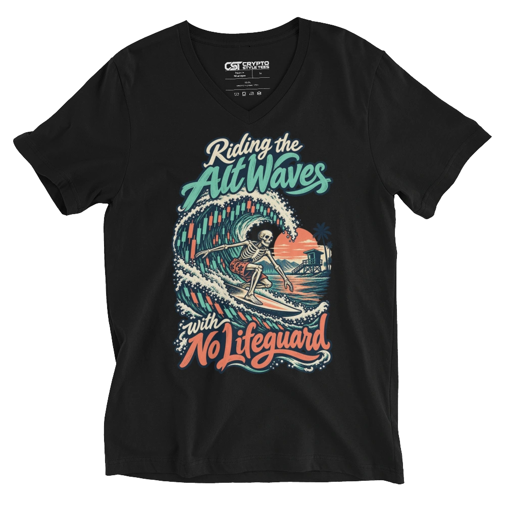 Riding the Alt Waves with No Lifeguard V-neck T-shirt
