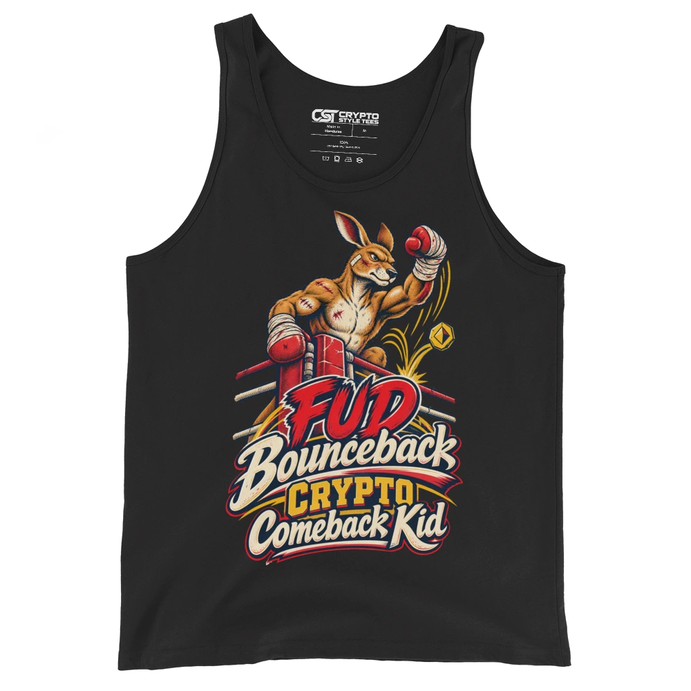 FUD Bounceback Crypto Comeback Kid Tank Top in Black