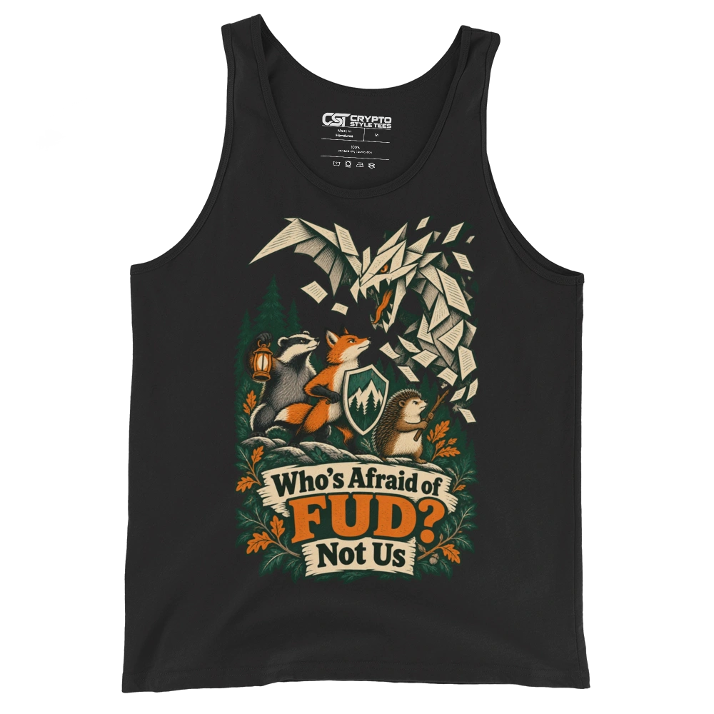 Who’s Afraid of FUD? Not Us Tank Top in Black