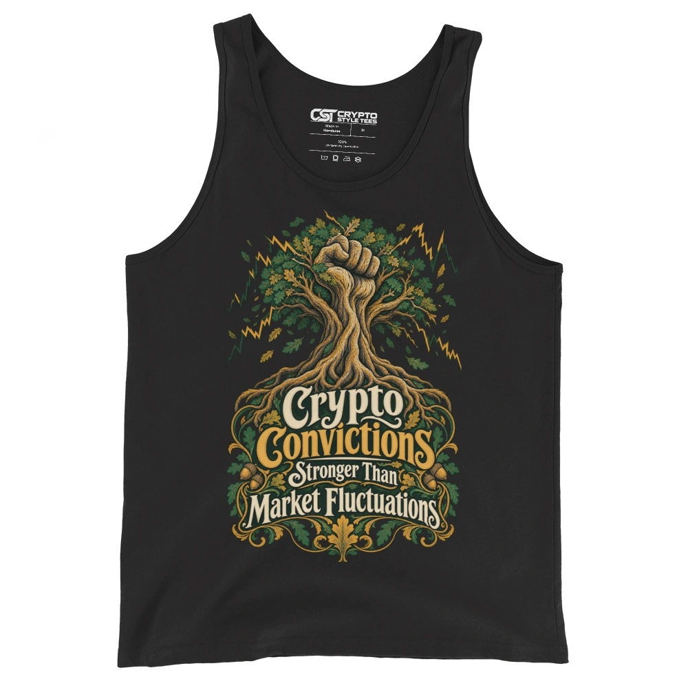 Crypto Convictions Stronger Than Market Fluctuations Tank Top in Black