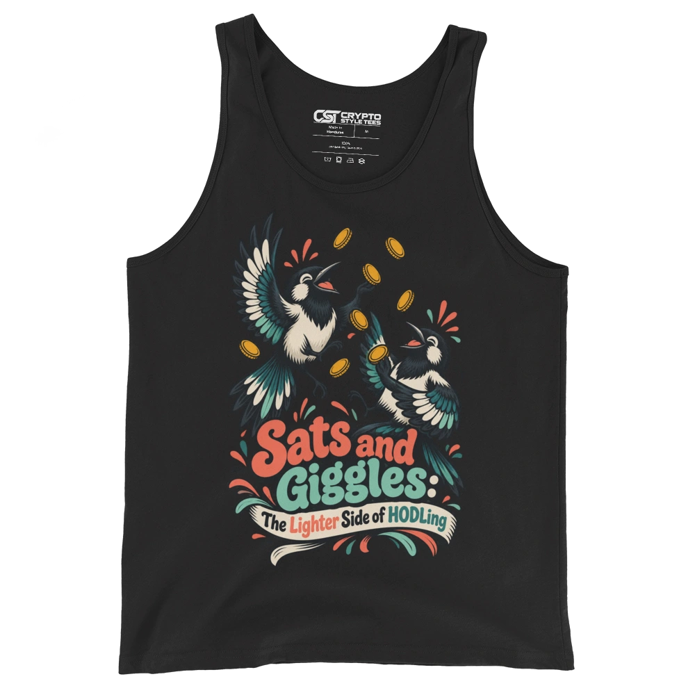 Sats and Giggles: The Lighter Side of HODLing Tank Top in Black