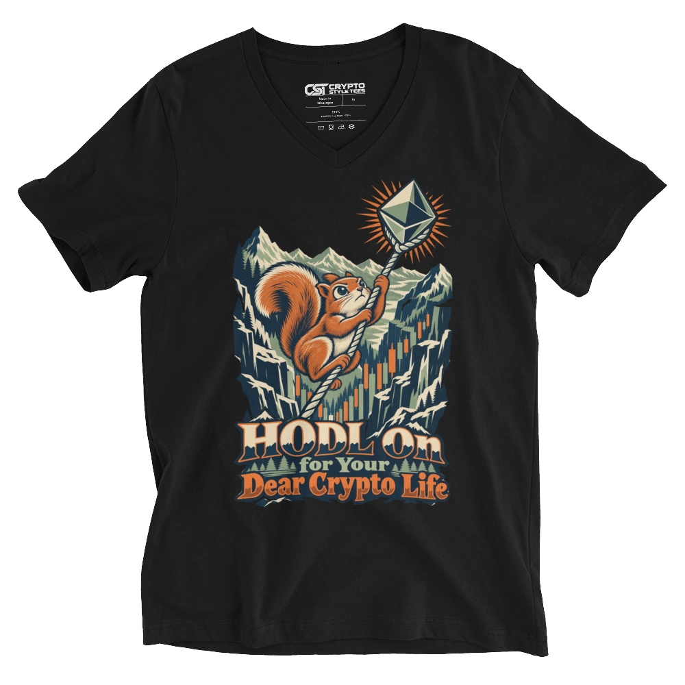 HODL On for Your Dear Crypto Life V-neck T-shirt