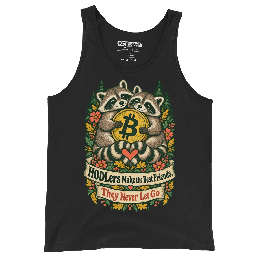 HODLers Make the Best Friends, They Never Let Go Tank Top in Black