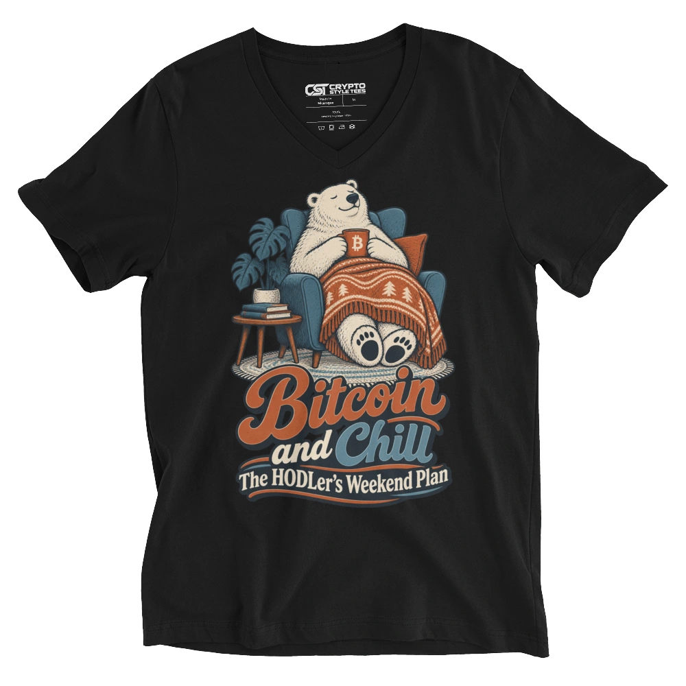 Bitcoin and Chill The HODLer’s Weekend Plan V-neck T-shirt