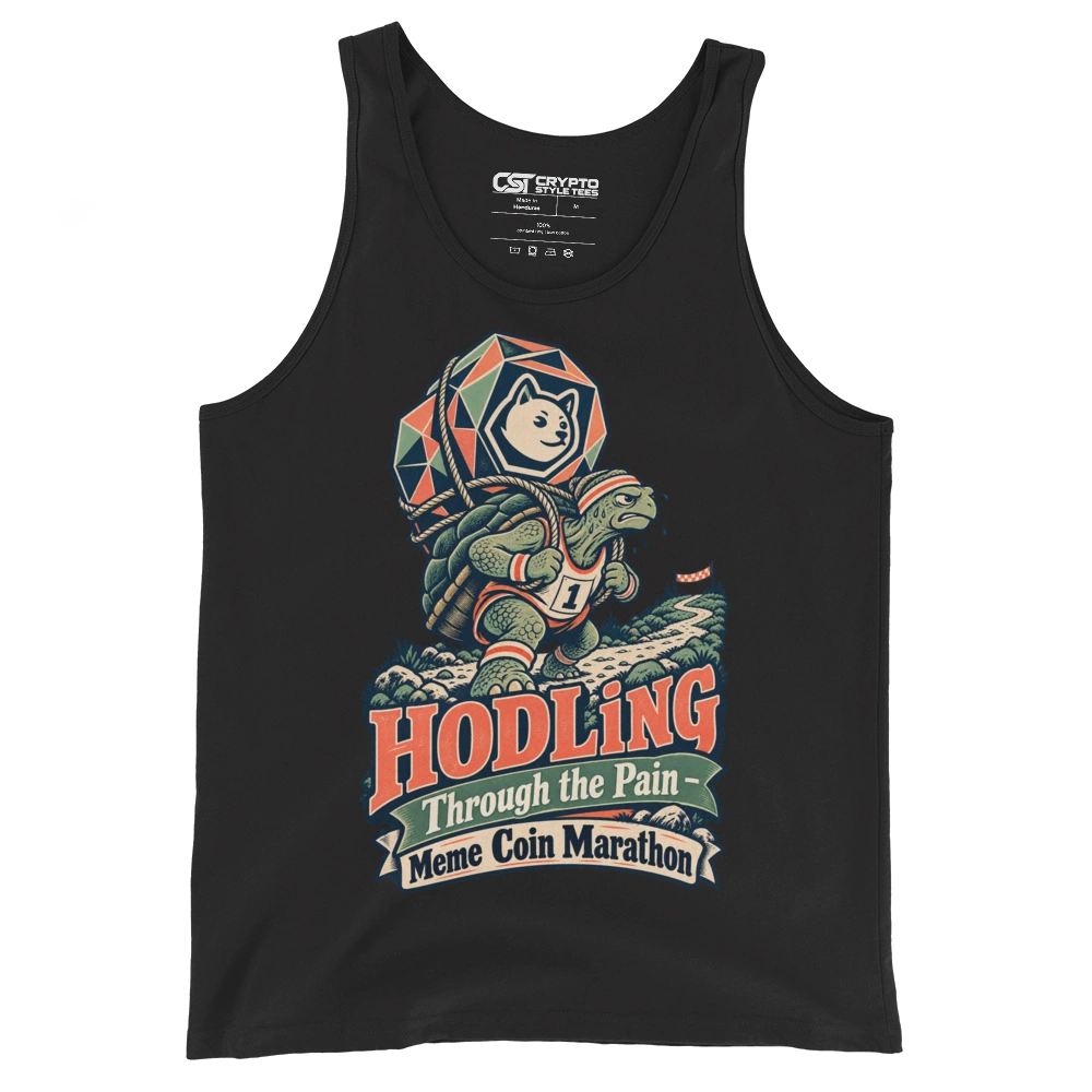 HODLing Through the Pain – Meme Coin Marathon Tank Top