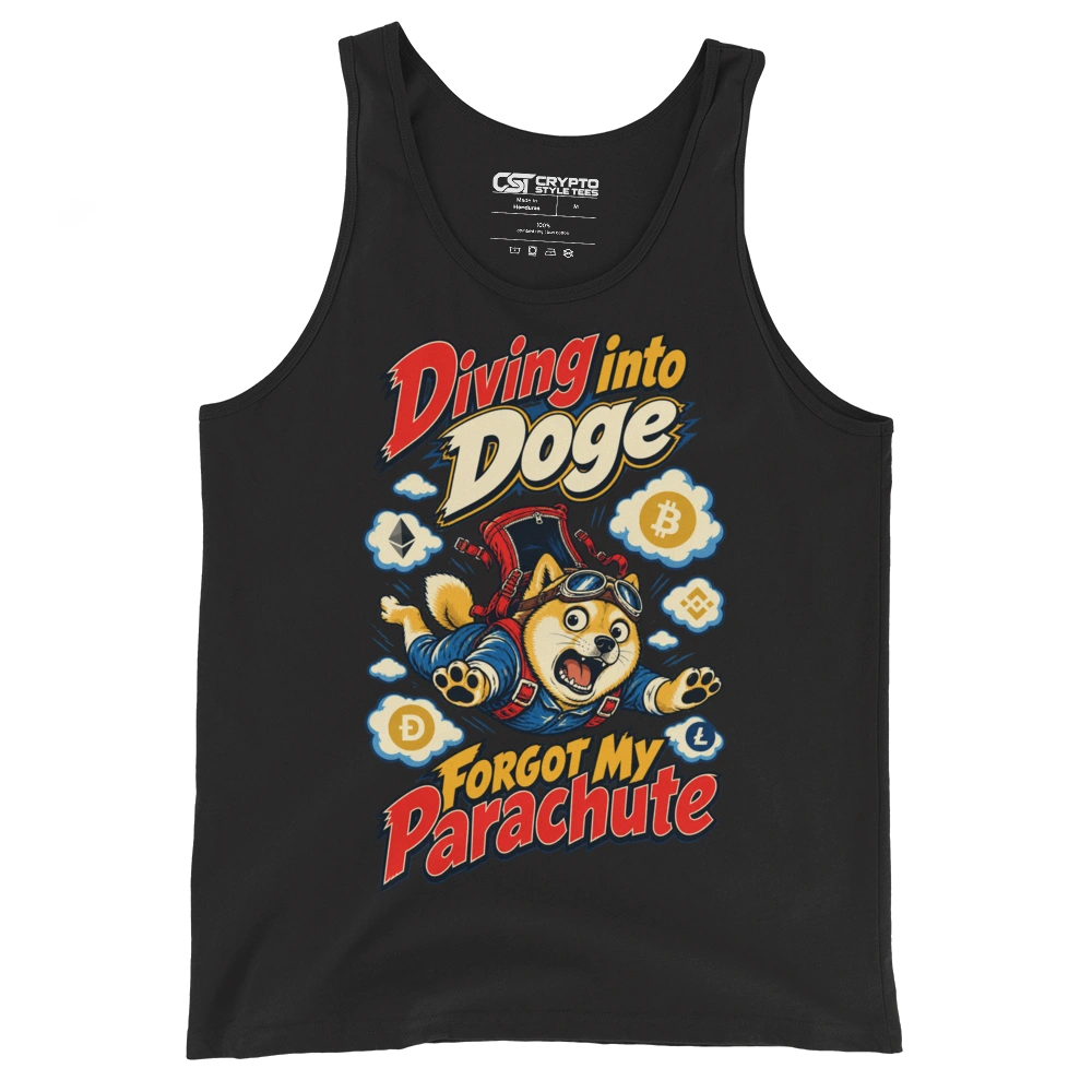 Diving into Doge Forgot My Parachute Tank Top
