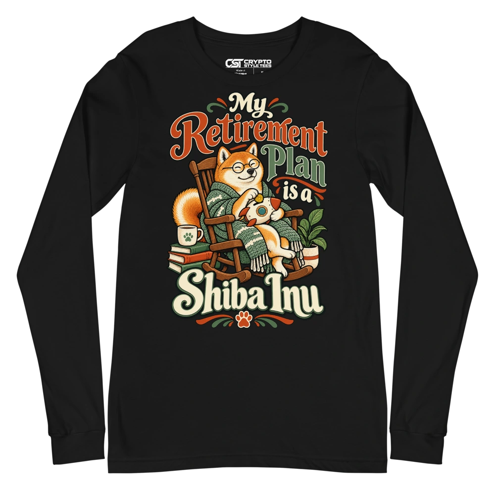 My Retirement Plan is a Shiba Inu Long Sleeve T-shirt in Black