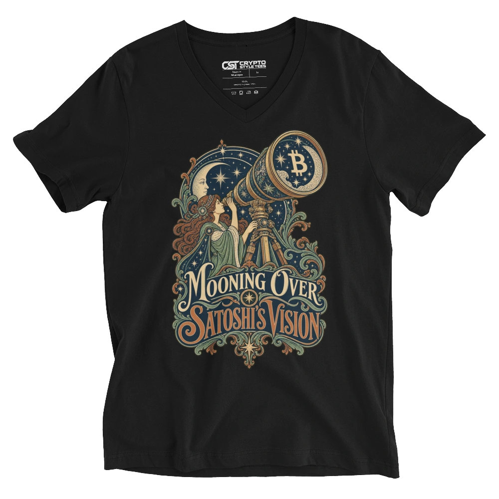 Mooning Over Satoshi’s Vision V-neck T-shirt