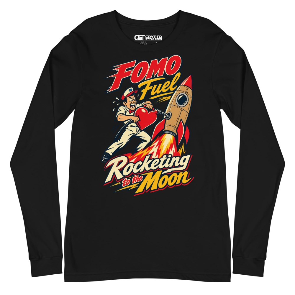 FOMO Fuel Rocketing to the Moon Long Sleeve T-shirt in Black