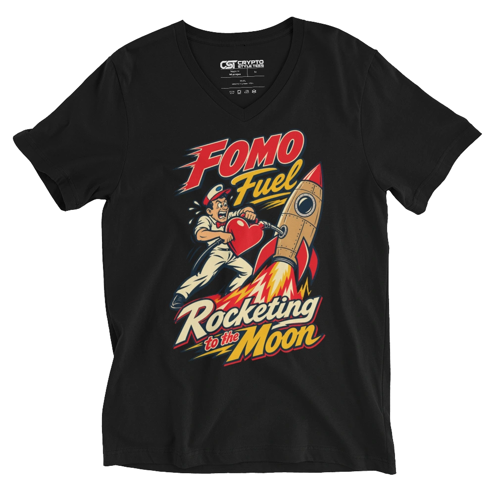 FOMO Fuel Rocketing to the Moon V-neck T-shirt