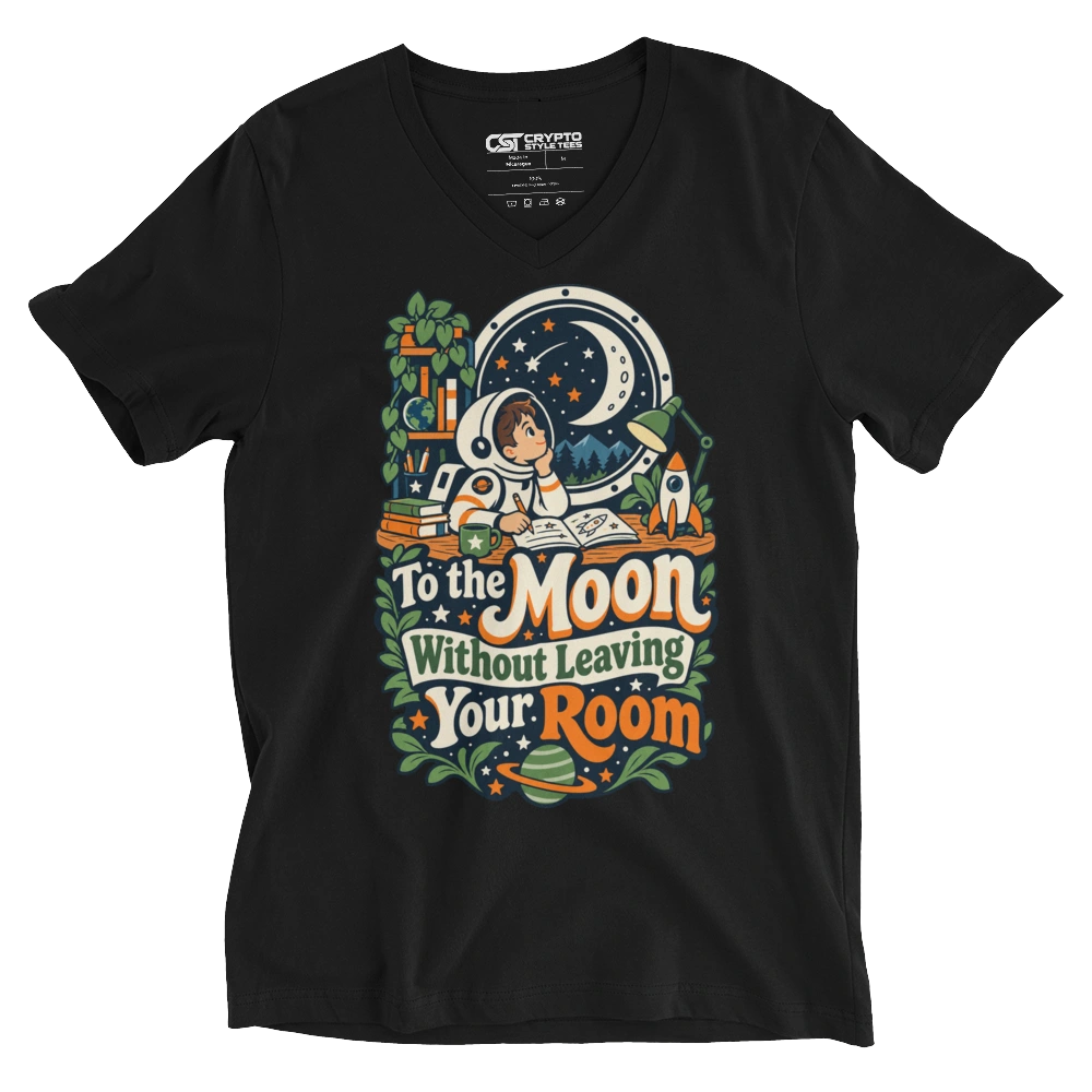 To the Moon Without Leaving Your Room V-neck T-shirt