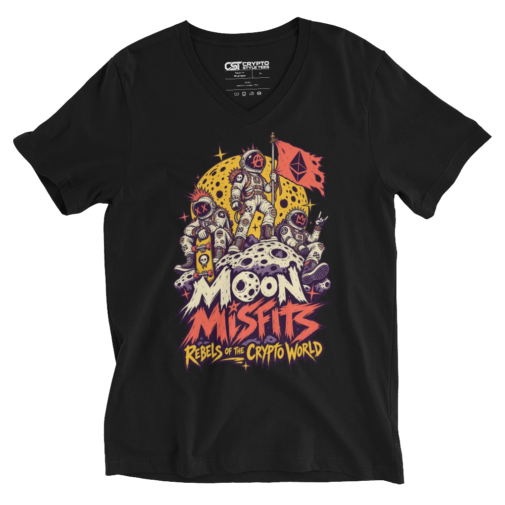 Moon Misfits Rebels of the Crypto World V-neck T-shirt