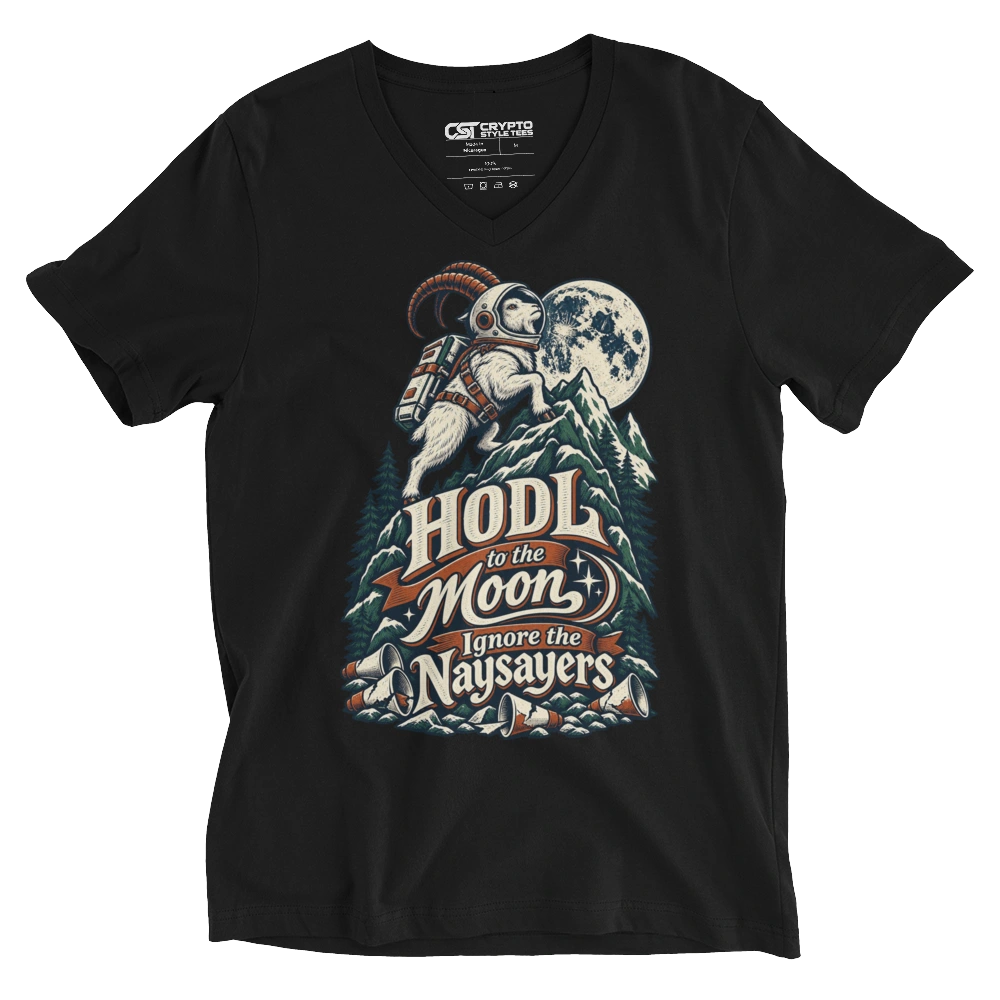 HODL to the Moon Ignore the Naysayers V-neck T-shirt