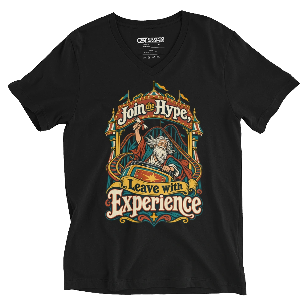 Join the Hype, Leave with Experience V-neck T-shirt in Black