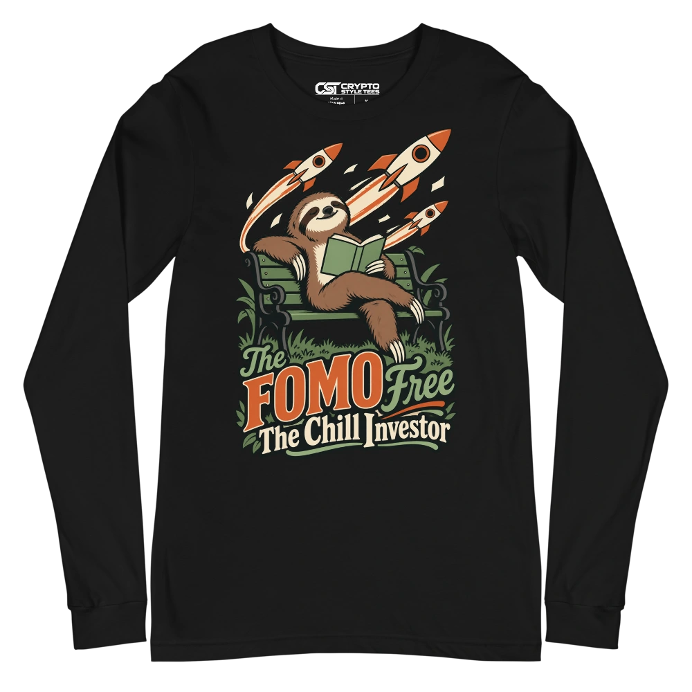 The FOMO Free The Chill Investor Long Sleeve T-shirt in Black