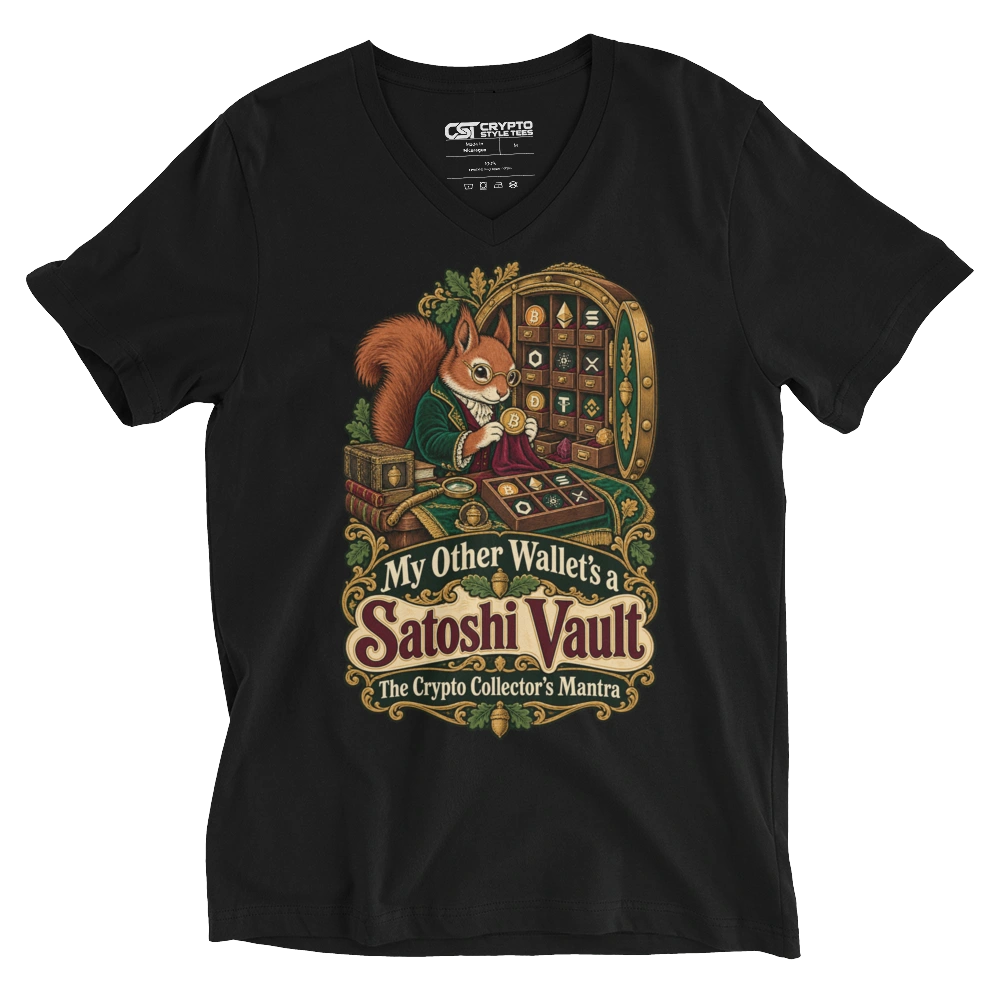 My Other Wallet’s a Satoshi Vault The Crypto Collector’s Mantra V-neck T-shirt