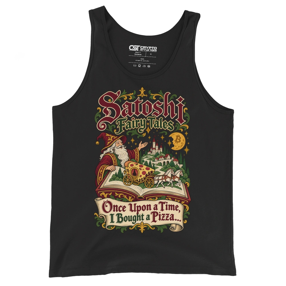 Satoshi Fairy Tales Once Upon a Time, I Bought a Pizza… Tank Top
