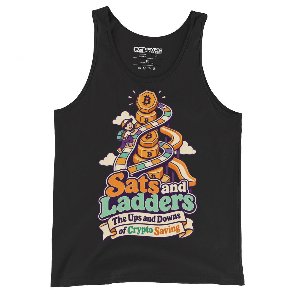 Sats and Ladders The Ups and Downs of Crypto Saving Tank Top