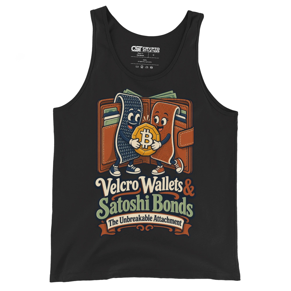 Velcro Wallets & Satoshi Bonds The Unbreakable Attachment Tank Top in Black