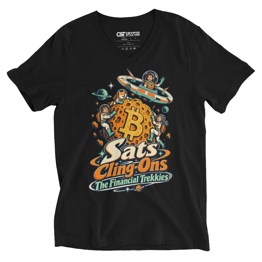 Sats Cling-Ons The Financial Trekkies V-neck T-shirt in Black