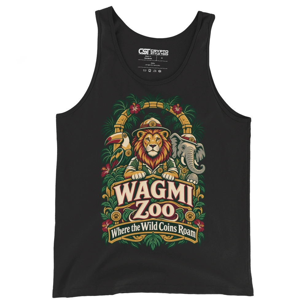 WAGMI Zoo Where the Wild Coins Roam Tank Top in Black