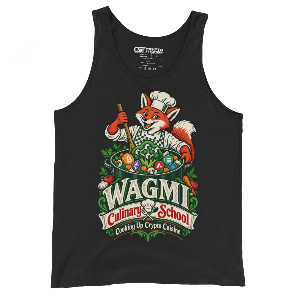 WAGMI Culinary School Cooking Up Crypto Cuisine Tank Top in Black