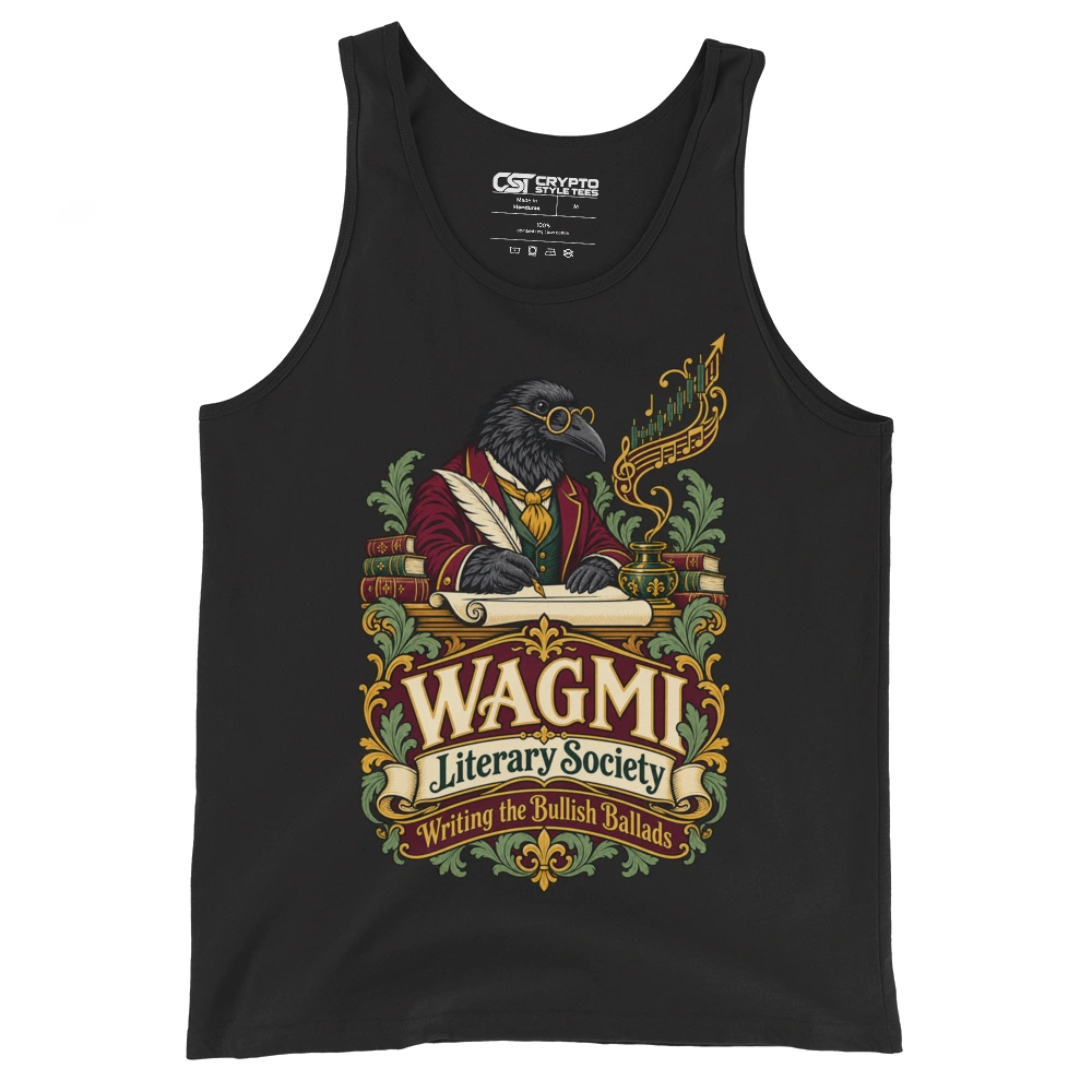 WAGMI Literary Society Writing the Bullish Ballads Tank Top in Black