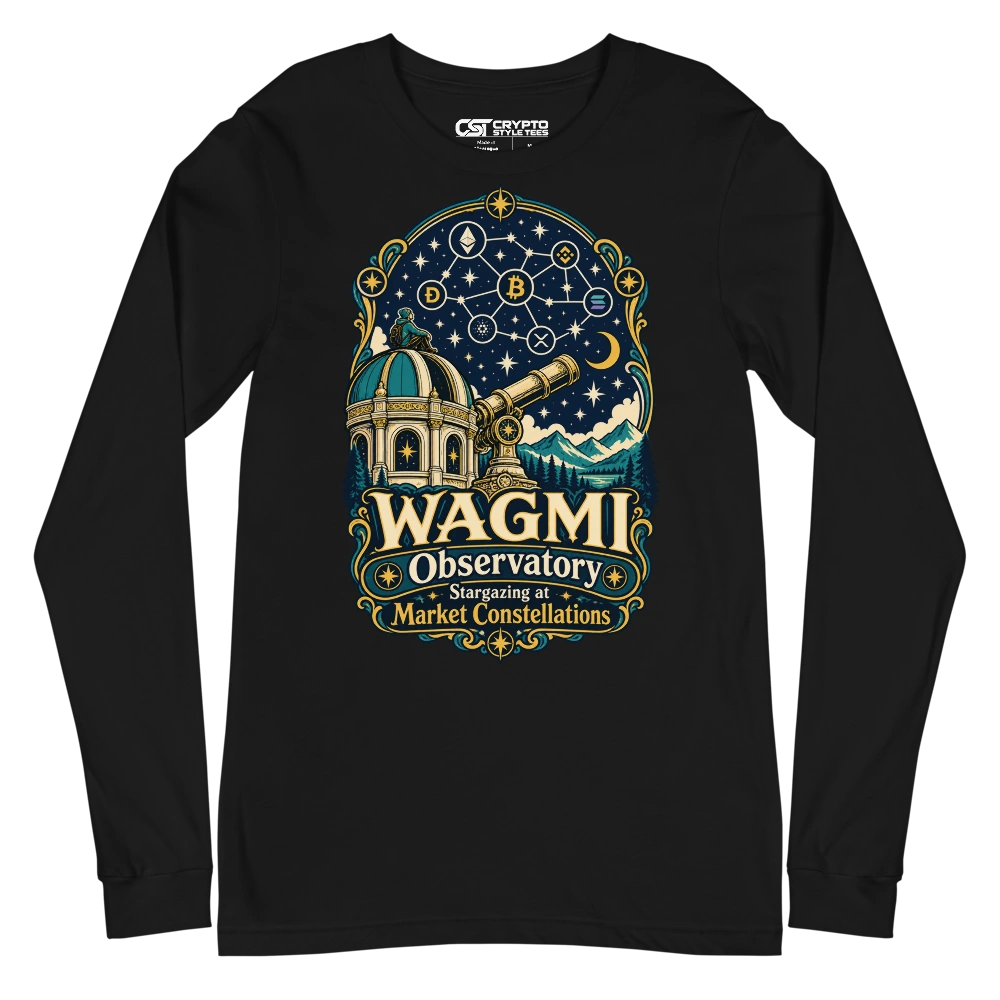 WAGMI Observatory Stargazing at Market Constellations Long Sleeve T-shirt in Black