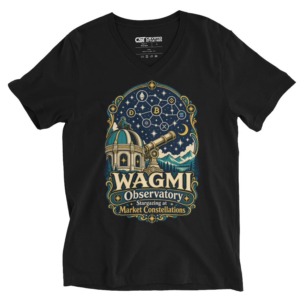 WAGMI Observatory Stargazing at Market Constellations V-neck T-shirt in Black