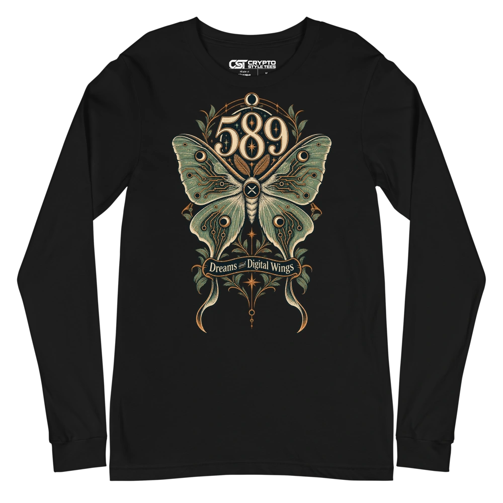 589 Dreams and Digital Wings Long Sleeve T-shirt in Black