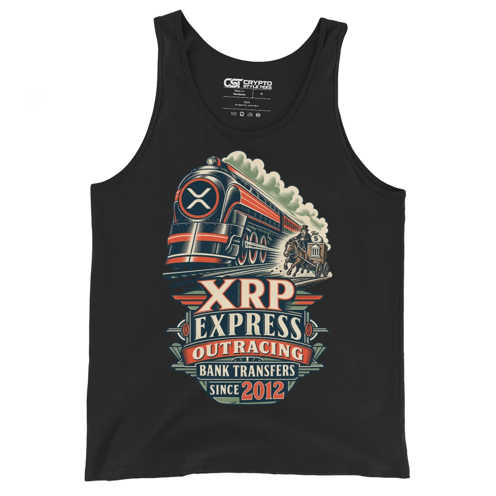 XRP Express Outracing Bank Transfers Since 2012 Tank Top in Black