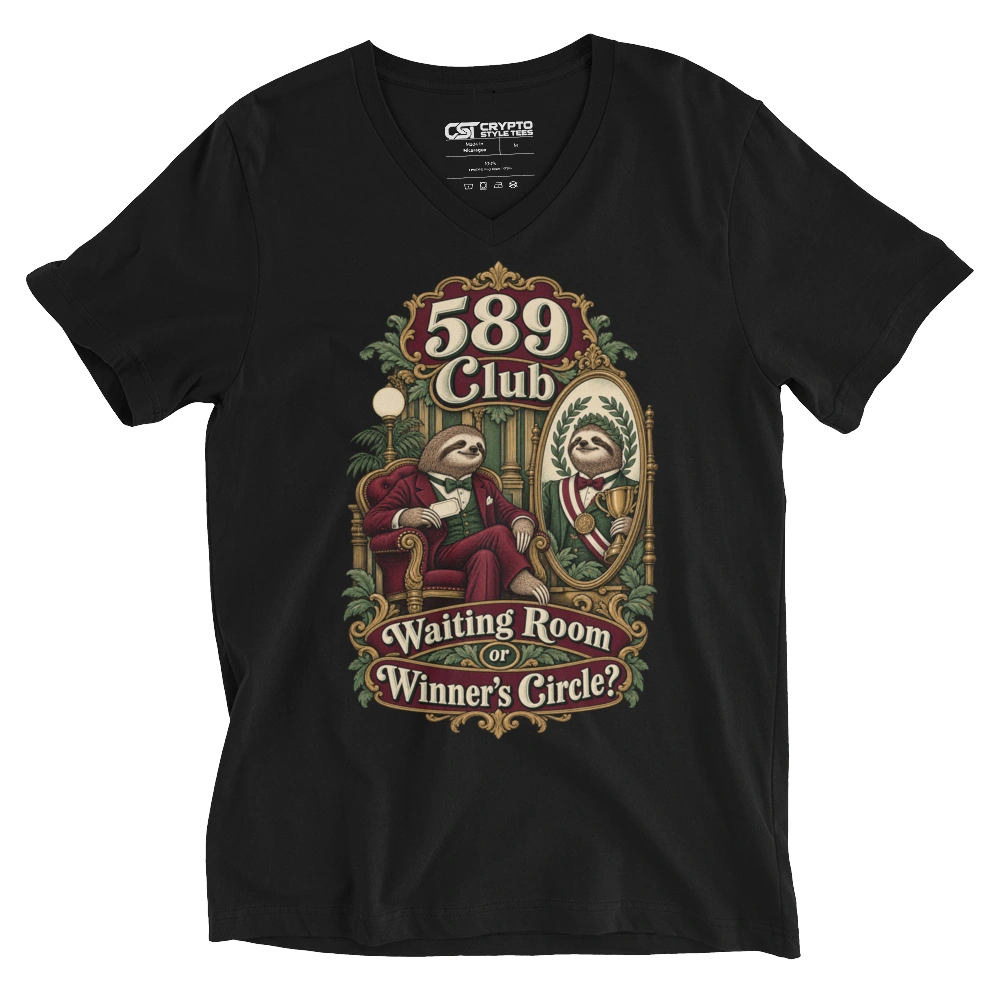 589 Club Waiting Room or Winner’s Circle? V-neck T-shirt in Black