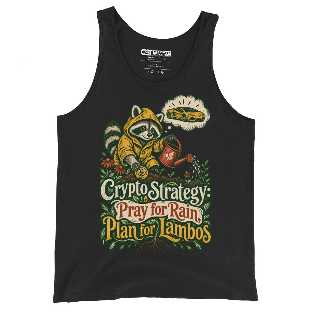 Crypto Strategy: Pray for Rain, Plan for Lambos Tank Top in Black