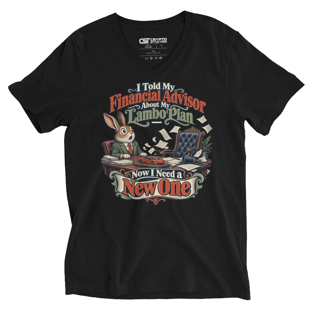 I Told My Financial Advisor About My Lambo Plan – Now I Need a New One V-neck T-shirt in Black