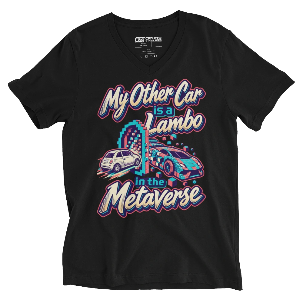 My Other Car is a Lambo in the Metaverse V-neck T-shirt in Black