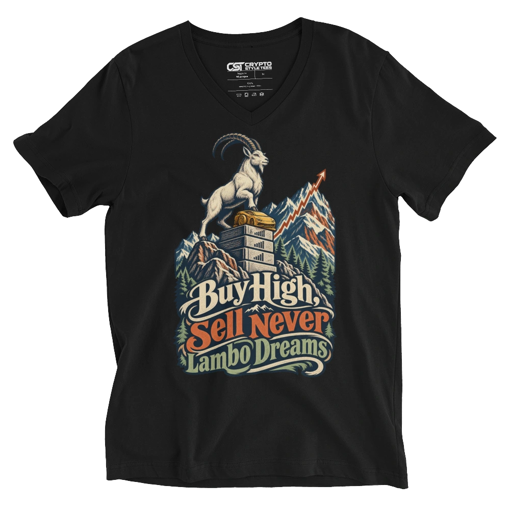 Buy High, Sell Never Lambo Dreams V-neck T-shirt