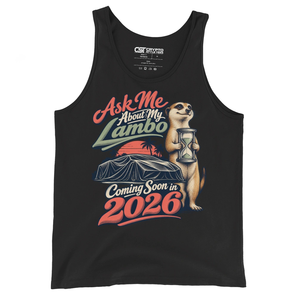 Ask Me About My Lambo Coming Soon in 2026 Tank Top in Black