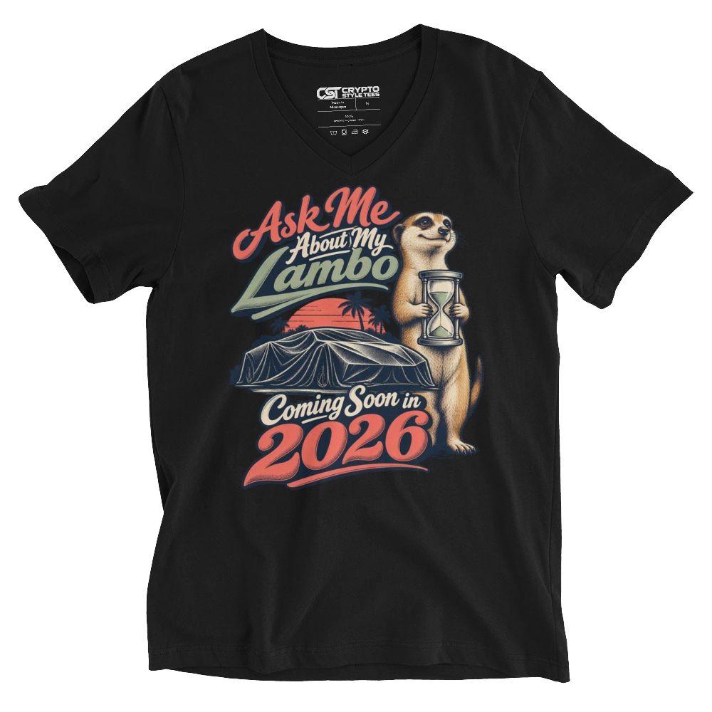 Ask Me About My Lambo Coming Soon in 2026 V-neck T-shirt in Black