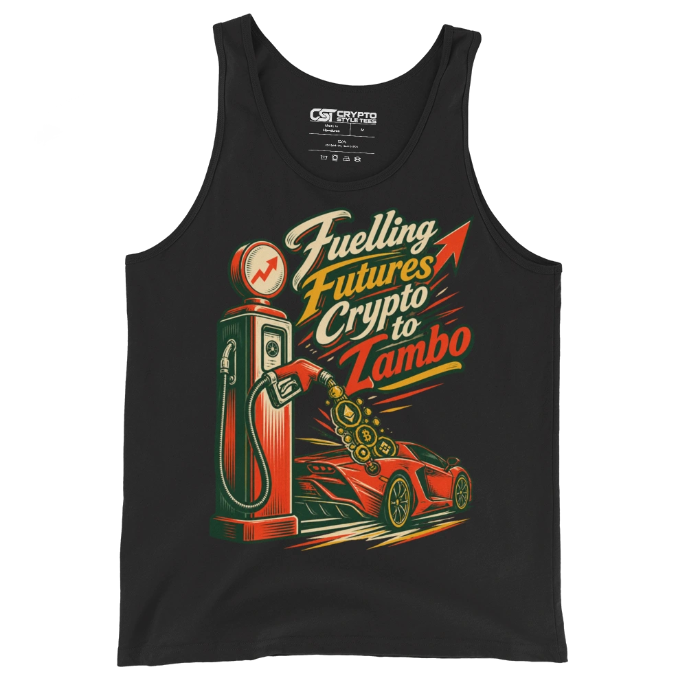 Fuelling Futures Crypto to Lambo Tank Top in Black