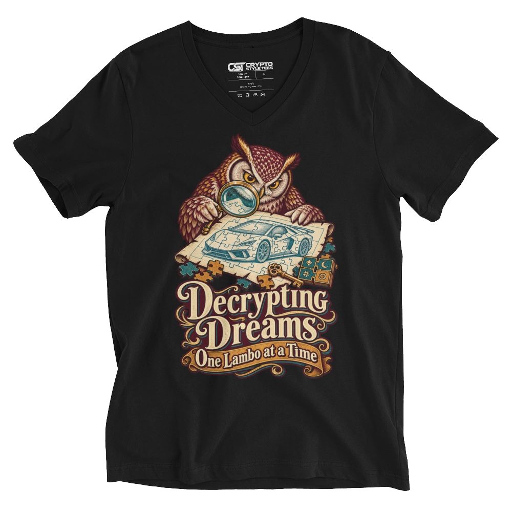 Decrypting Dreams One Lambo at a Time V-neck T-shirt