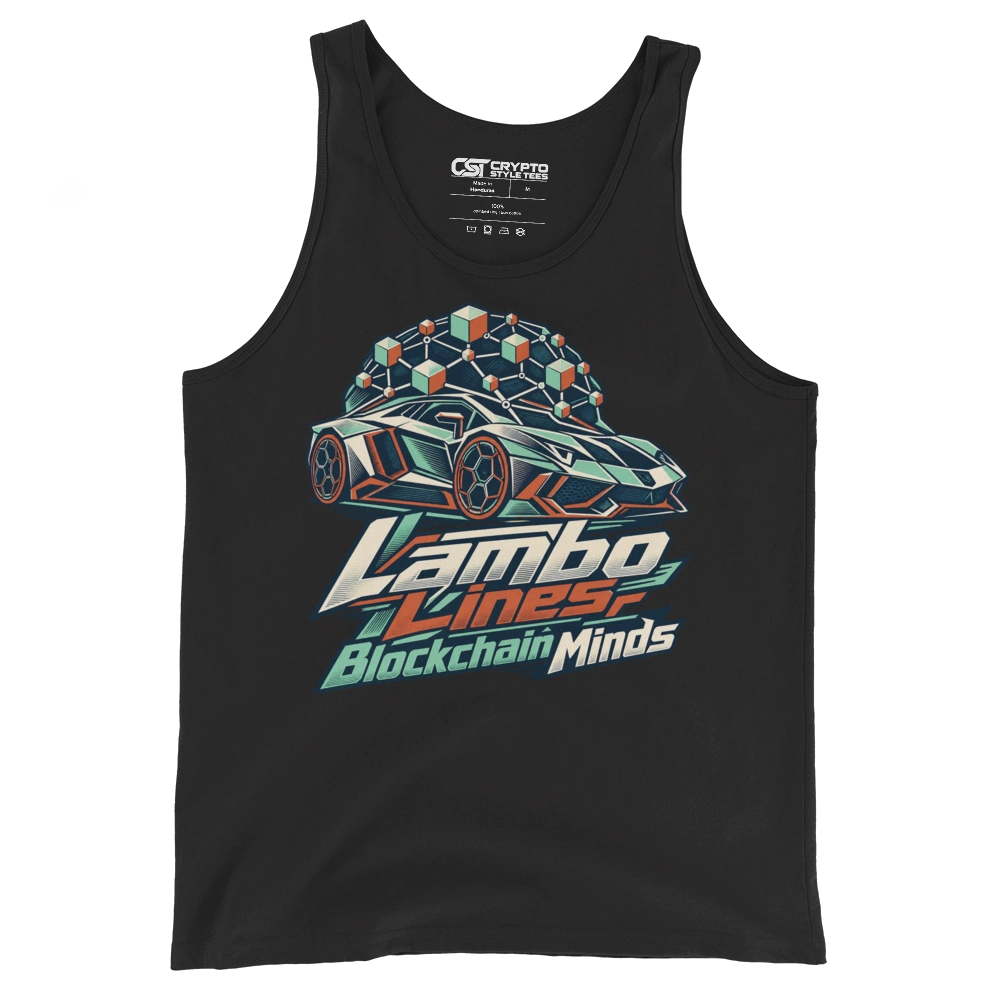 Lambo Lines Blockchain Minds Tank Top in Black