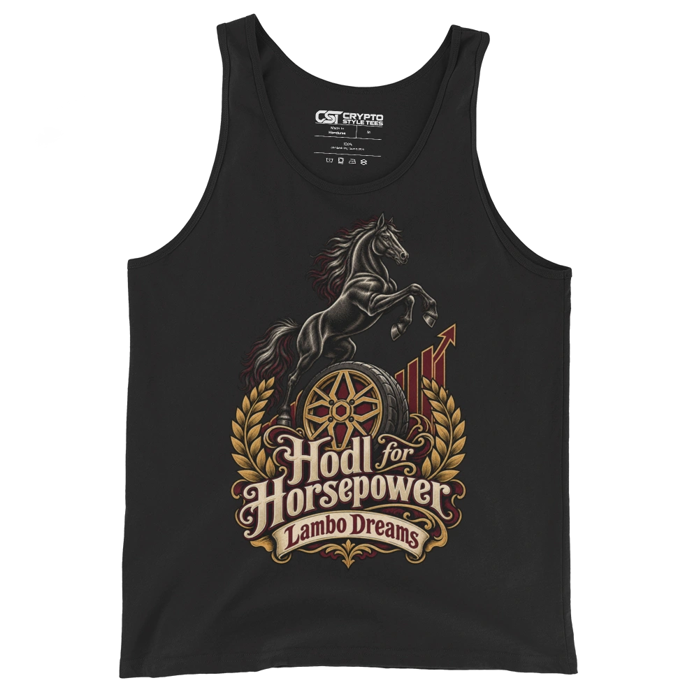 Hodl for Horsepower Lambo Dreams Tank Top in Black