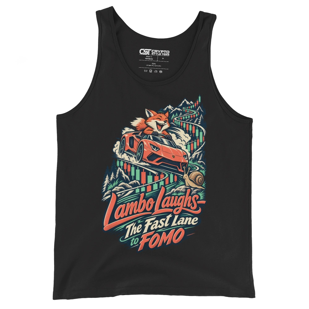 Lambo Laughs – The Fast Lane to FOMO Tank Top in Black