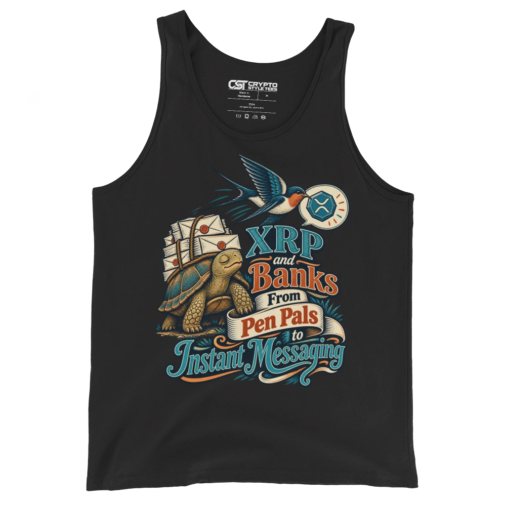 XRP and Banks From Pen Pals to Instant Messaging Tank Top in Black