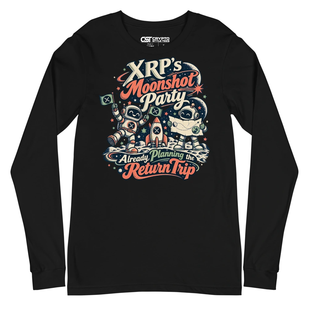 XRP’s Moonshot Party Already Planning the Return Trip Long Sleeve T-shirt in Black
